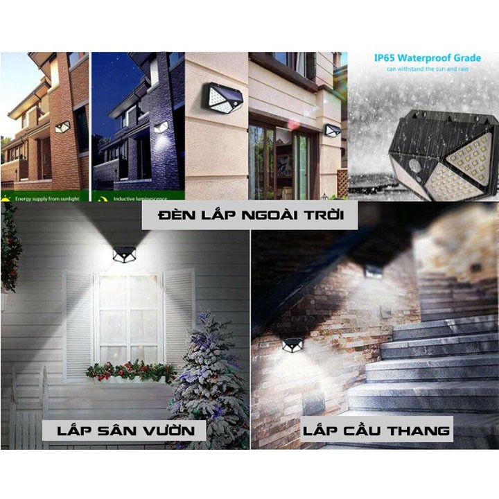 ĐÈN LED CẢM BIẾN NĂNG LƯỢNG MẶT TRỜI 100 BÓNG LED