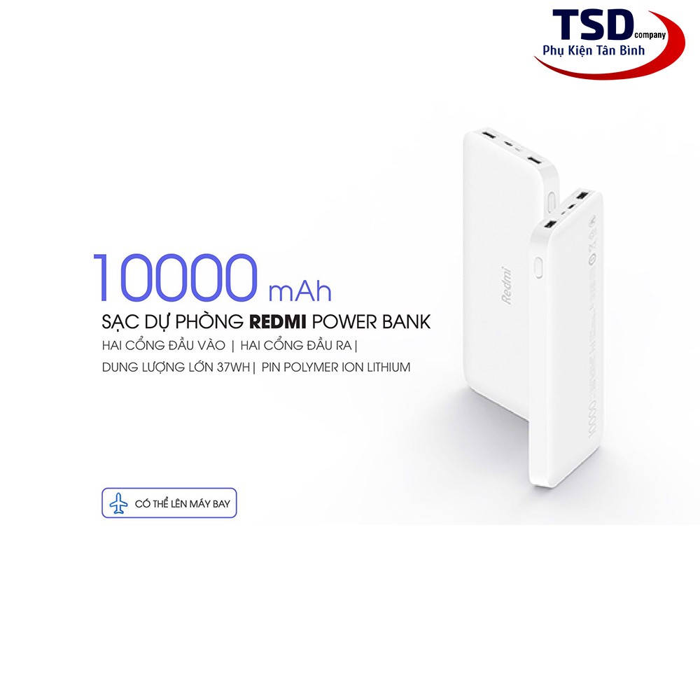 Pin Sạc Dự Phòng Xiaomi Redmi Power Bank 10000mAh PB100LZM Chính Hãng