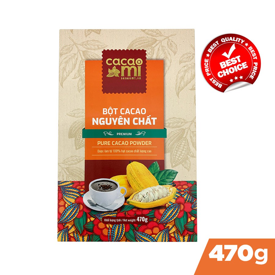 Thức uống socola - Bột ca cao 100% nguyên chất gu đậm vị Cacao Mi Premium