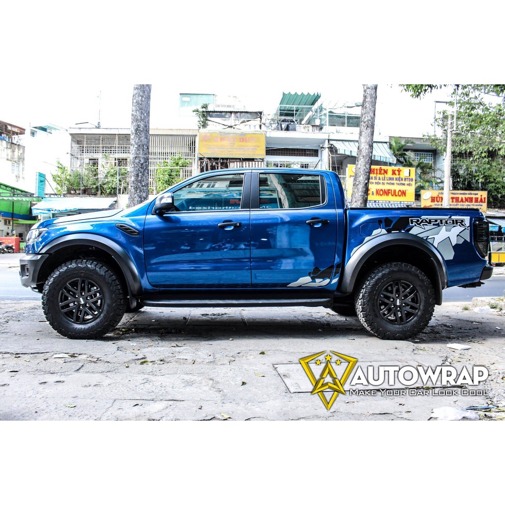 Tem họa tiết xe Ranger Raptor - Tem họa tiết ô tô Ford, tem dán sườn xe thể thao