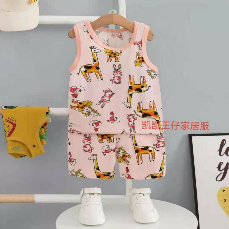 Đồ bộ Quảng Châu KaiKai- Bộ ba lỗ Cotton Xuất Hàn cho bé gái 1-3 tuổi