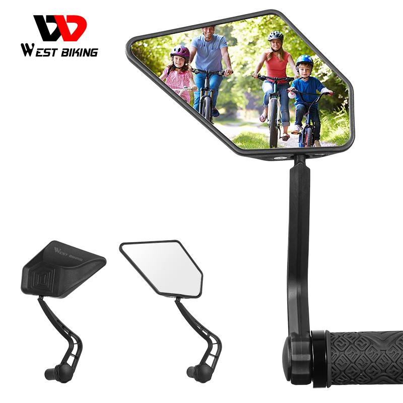 Kính Chiếu Hậu WEST BIKING Góc Rộng Xoay 360 Độ Gắn Tay Lái Xe Đạp