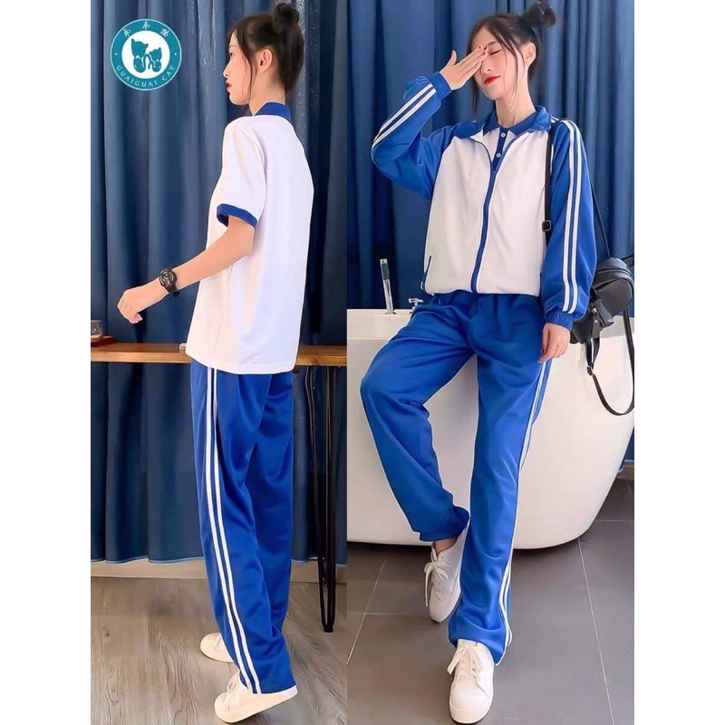 Set đồng phục thể dục bên Trung quốc ảnh thật ở cuối