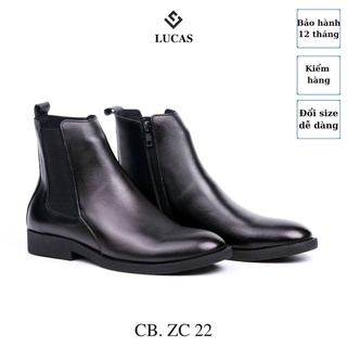 Giày da công sở Chelsea Boots Zip Classic 22da bò nhập khẩu