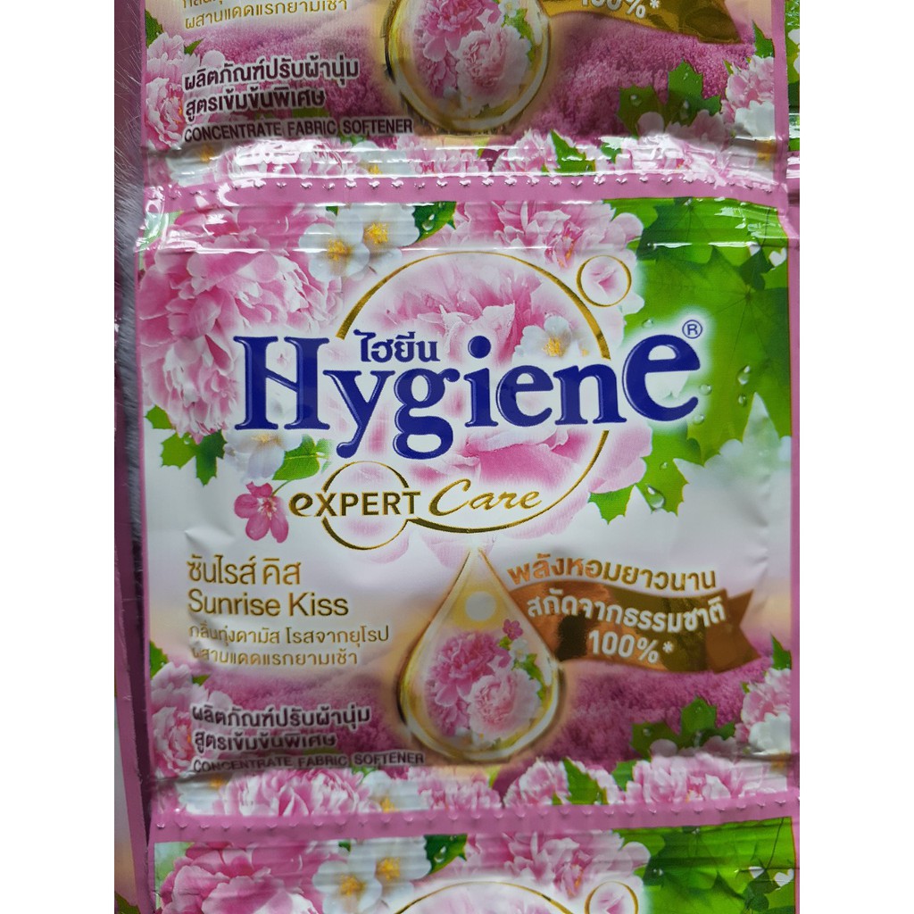 Combo 5 dây nước xả Hygiene Thái Lan-60 gói x 20ml- Màu hồng hoa mới