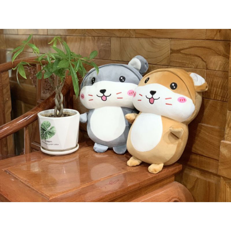 Thú gấu nhồi bông gối ôm hình chuột Hamster làm quà tặng cho bé đáng yêu siêu kute - Oneshop88.vn