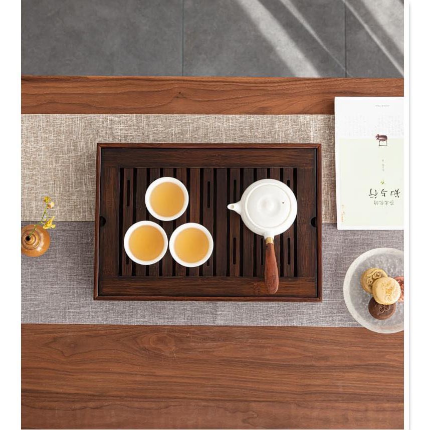 Khay trà tre cao cấp hình chữ nhật
