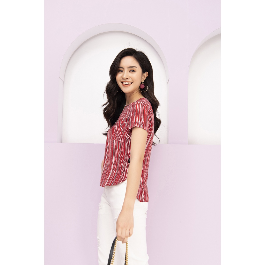 Áo sơ mi công sở LUPERI LFSM1144 form rộng tà lệch sang chảnh, chất liệu lụa Hàn mềm mát