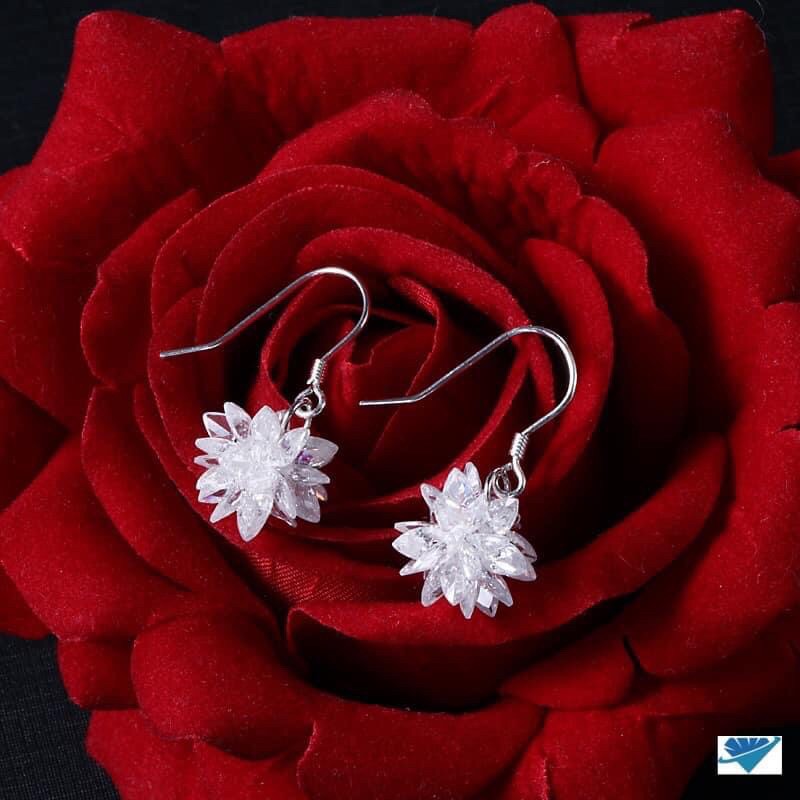 BÔNG TAI HOA TUYẾT KHOEN MÓC BẠC TA