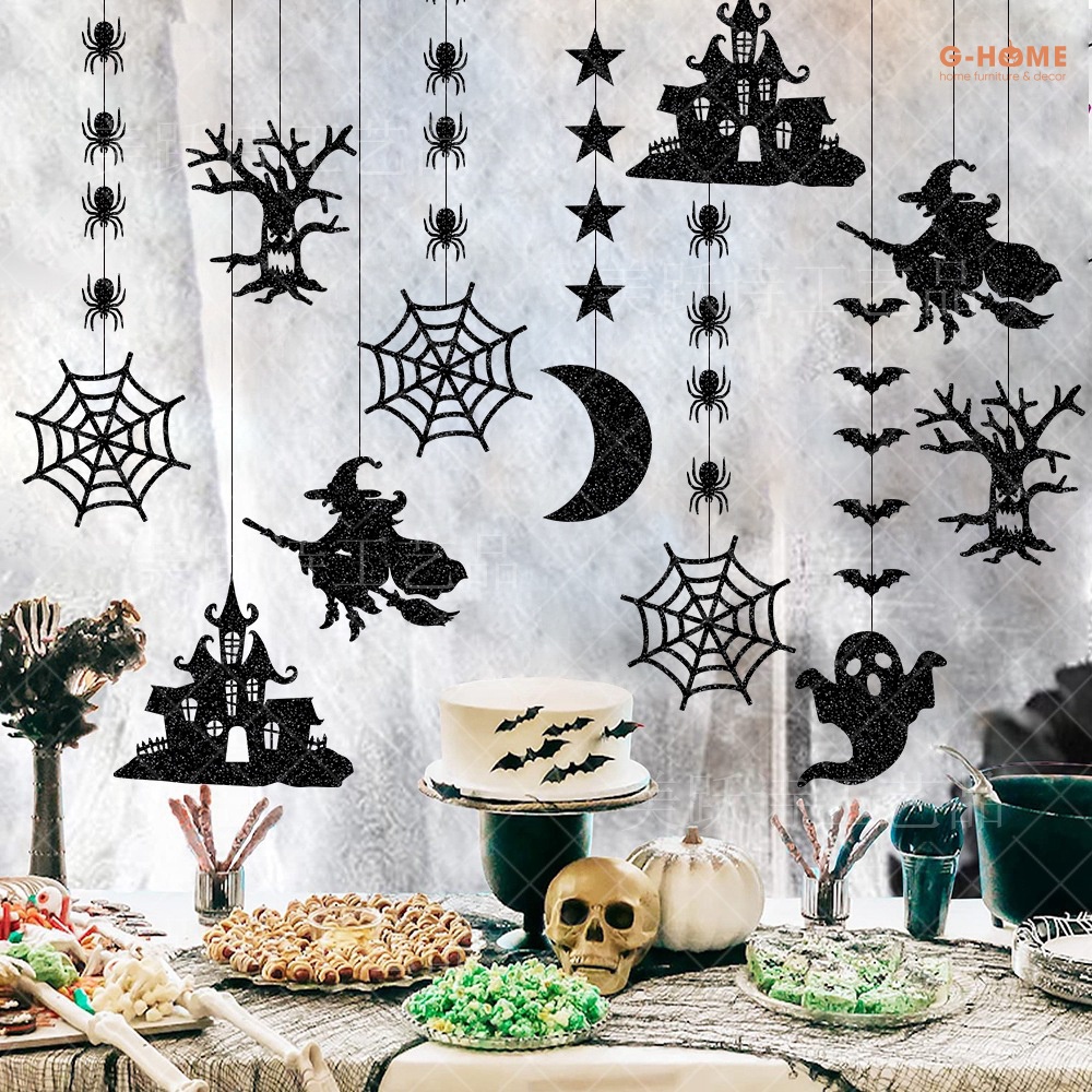 Set dây treo decor Halloween Ghome, phụ kiện treo tường trang trí Halloween HLW PK M2