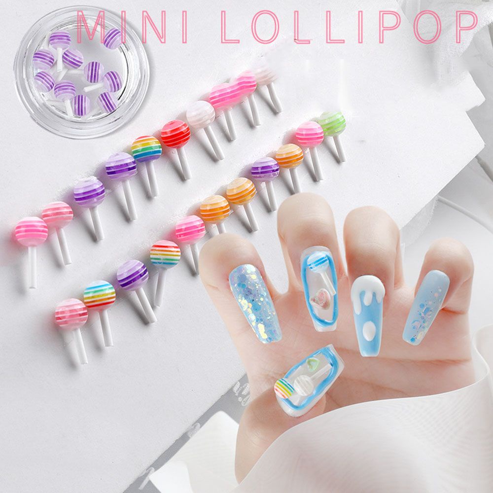 [Hàng mới về] Phụ kiện trang trí móng tay nghệ thuật hình que kẹo mút hoạt hình 3D dễ thương đáng yêu nhiều màu tùy chọn