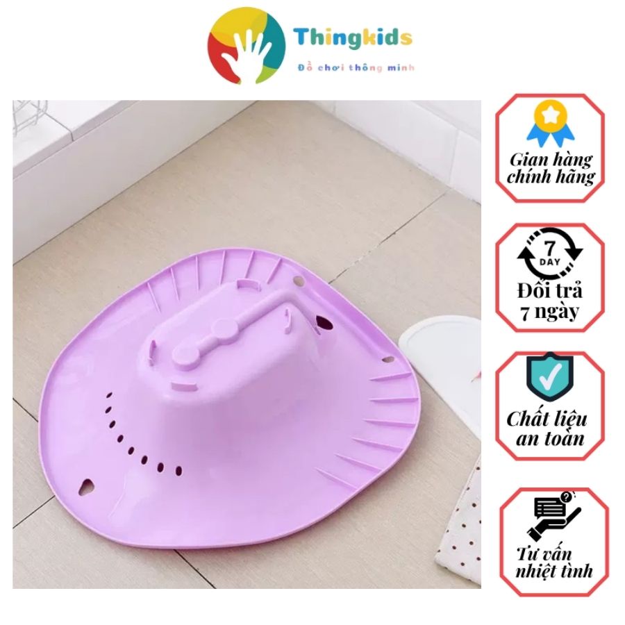 Bộ chậu xông vùng kín sau sinh bằng nhựa gắn bồn cầu để nhà tắm có sục bọt - Thingkids