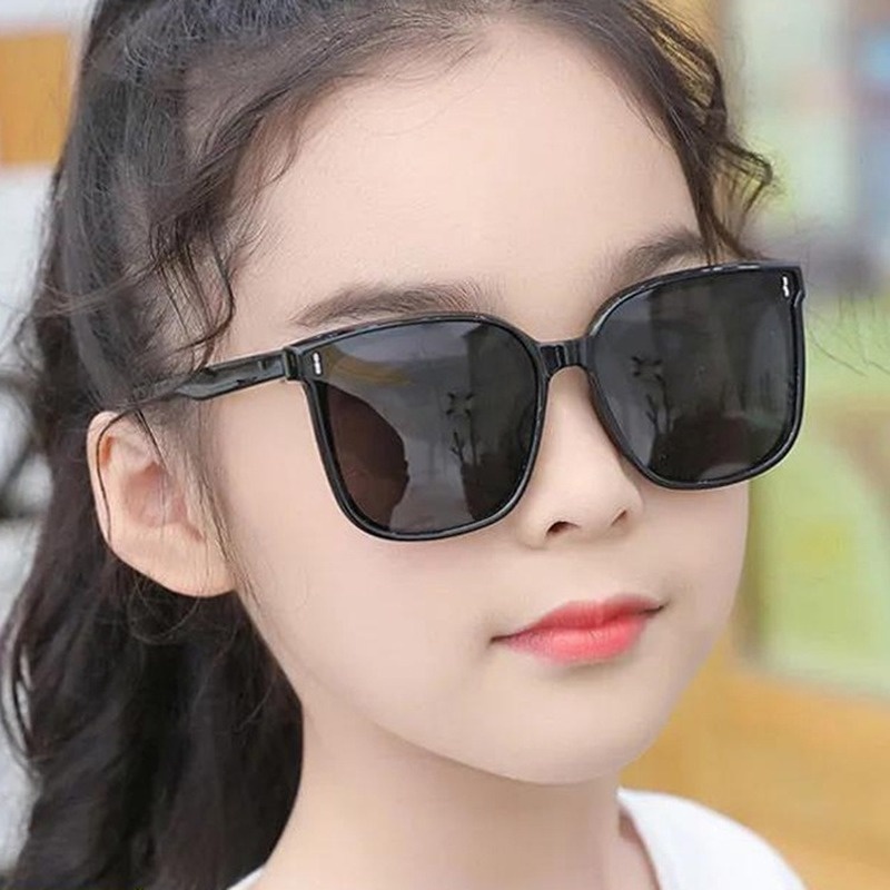 Kính Mát Gọng Vuông Chống Tia UV400 Thời Trang Hàn Quốc Cho Bé