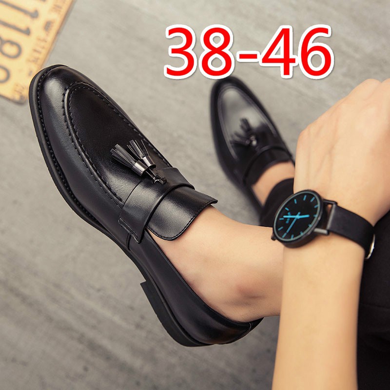 Giày lười kiểu dáng công sở bằng da dành cho nam chính hãng có cả size 45-46