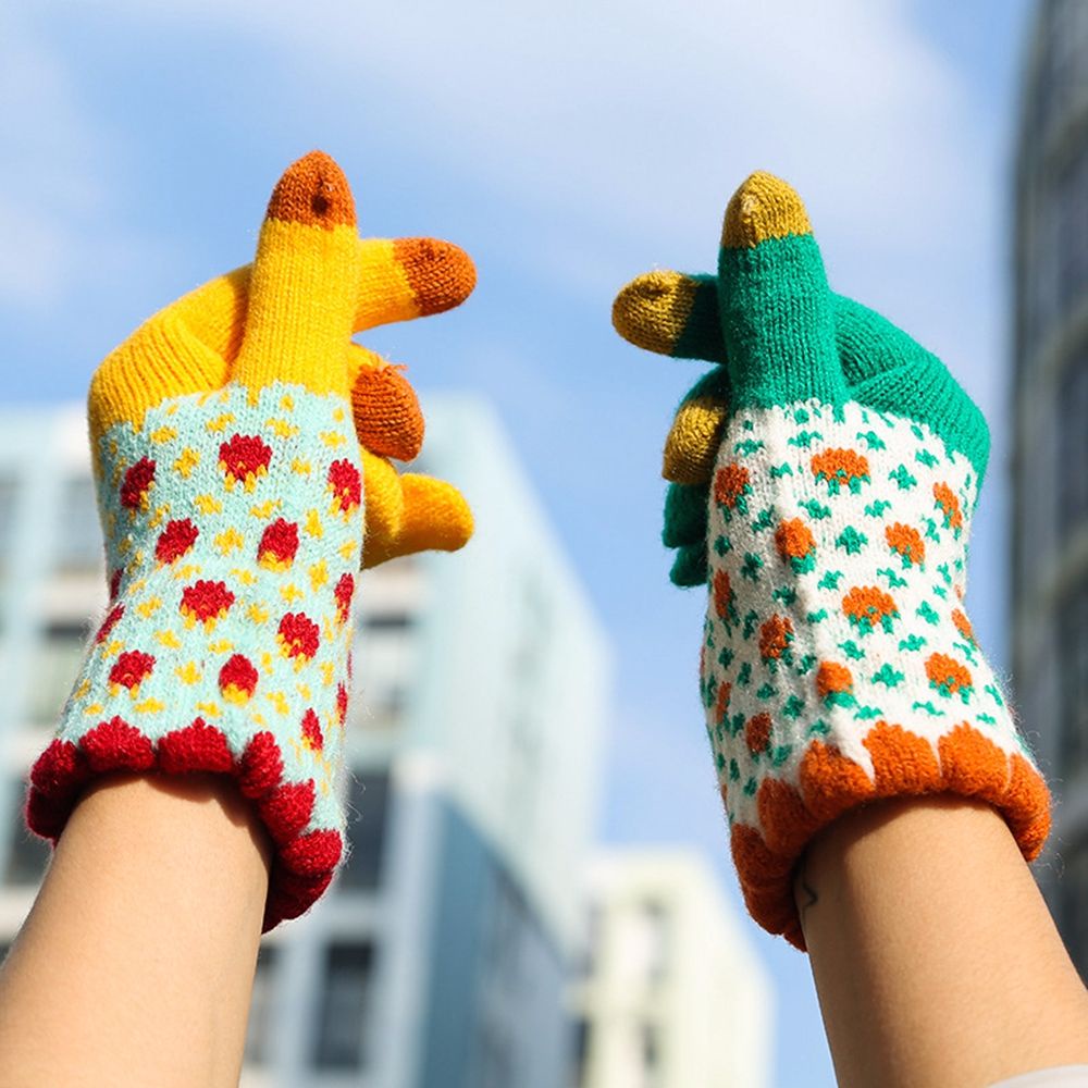 Găng tay len giữ ấm dùng được với màn hình cảm ứng thời trang cho nữ