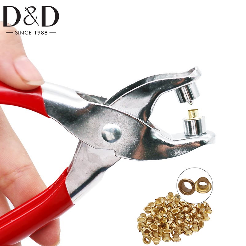 Bộ Kìm Bấm Lỗ Kèm 40 Khoen Kim Loại Cho Thắt Lưng Da