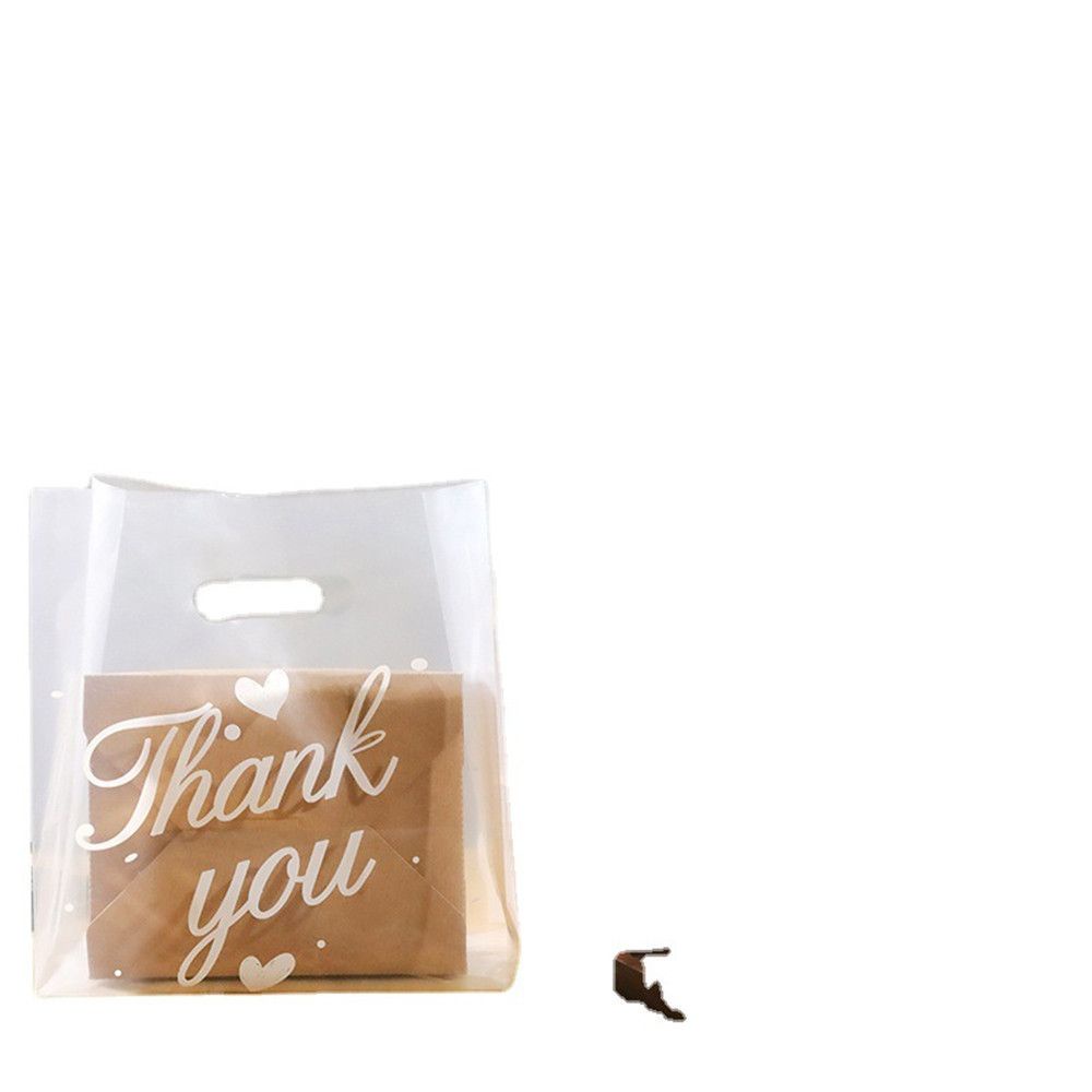 Set 50 Túi Nhựa Đựng Bánh Kẹo In Chữ Thank You Có Quai Cầm Tiện Dụng