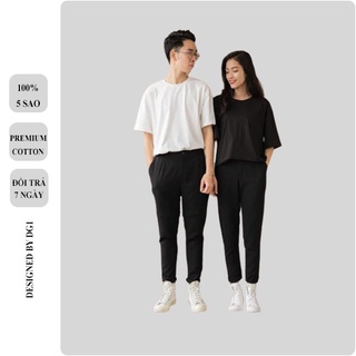 Áo thun unisex basic tee phông trơn nam nữ tay lỡ oversize form rộng dg1 shop