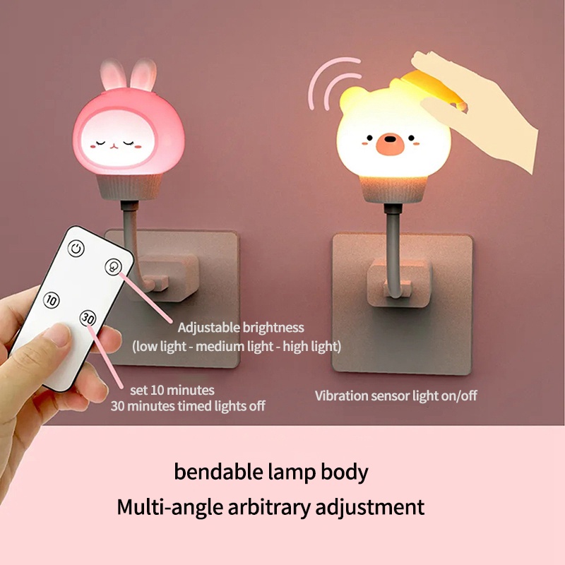 Đèn Ngủ Để Bàn Hình Hoạt Hình Sạc USB Có Điều Khiển Từ Xa Tiện Dụng