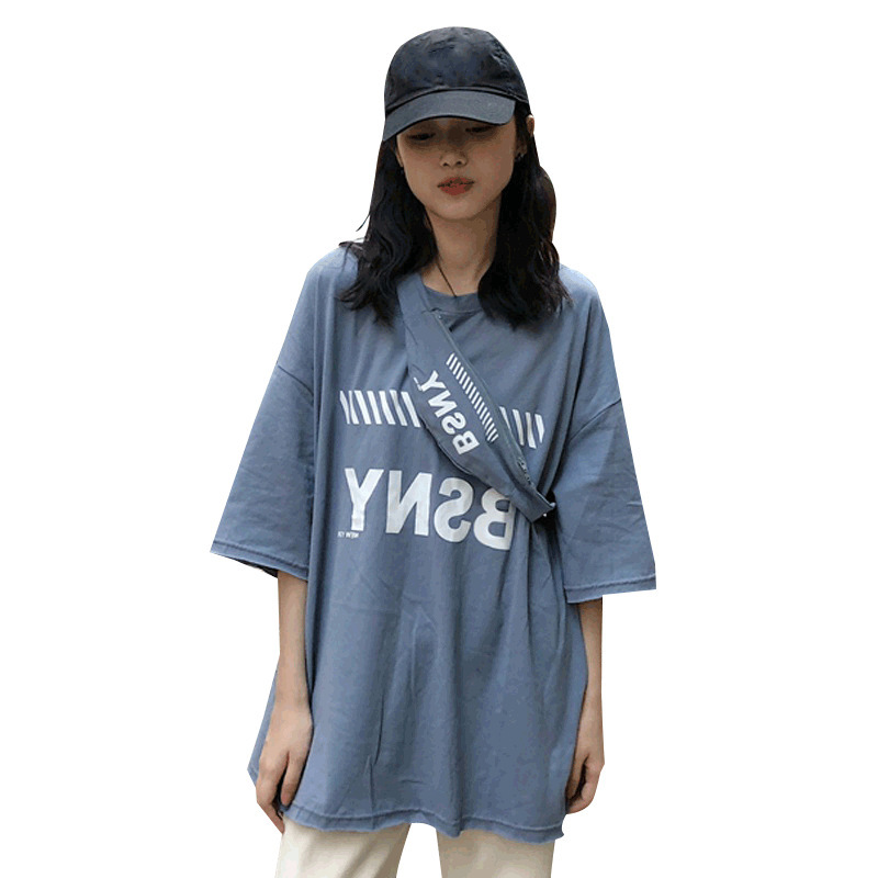 New summer Harajuku style loose girls cool clothes short sleeve T-shirt with letter printing