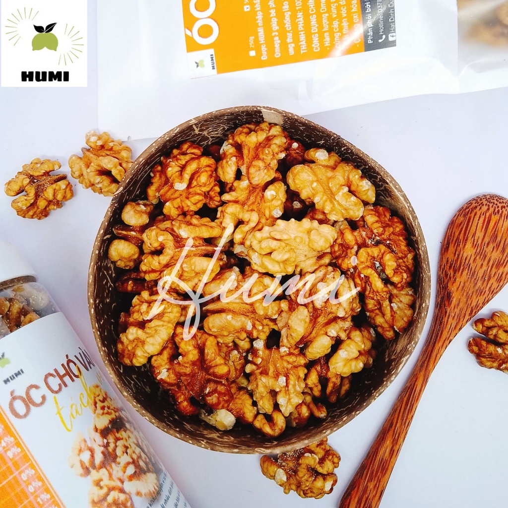Nhân Hạt Óc Chó Vàng HUMI 500g - Hàng Nhập Khẩu Cao Cấp Date Mới Thơm Ngon, Cực Bùi - Ăn Kiêng, Giảm