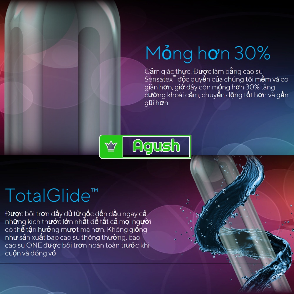 Bao cao su siêu mỏng gia đình chính hãng ONE CONDOM SUPER SENSITIVE hộp 3 cái nhiều gel bôi trơn che tên sản phẩm giá rẻ