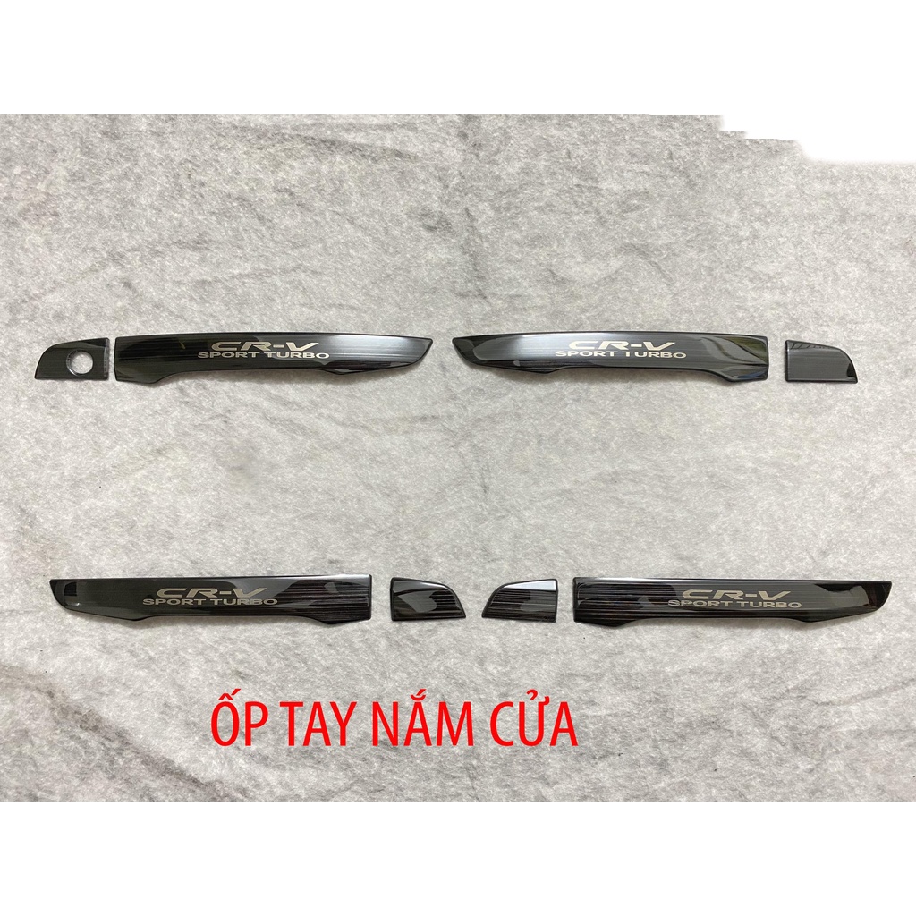 Ốp Tay Cửa Và Hõm Cửa Xe Honda CRV, CR-V 2018 đến 2022 Mẫu TITAN Cao Cấp Chống xước tay cửa làm đẹp cho xe