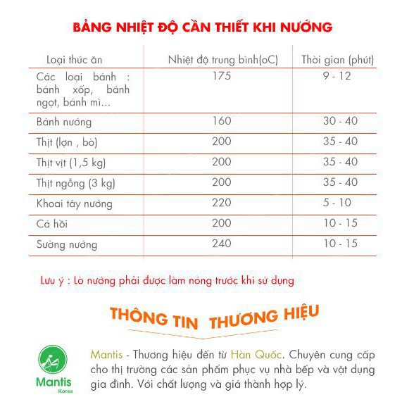 Lò Nướng Bánh Mantis Điện Mini 3 nút vặn 4 dây nhiệt