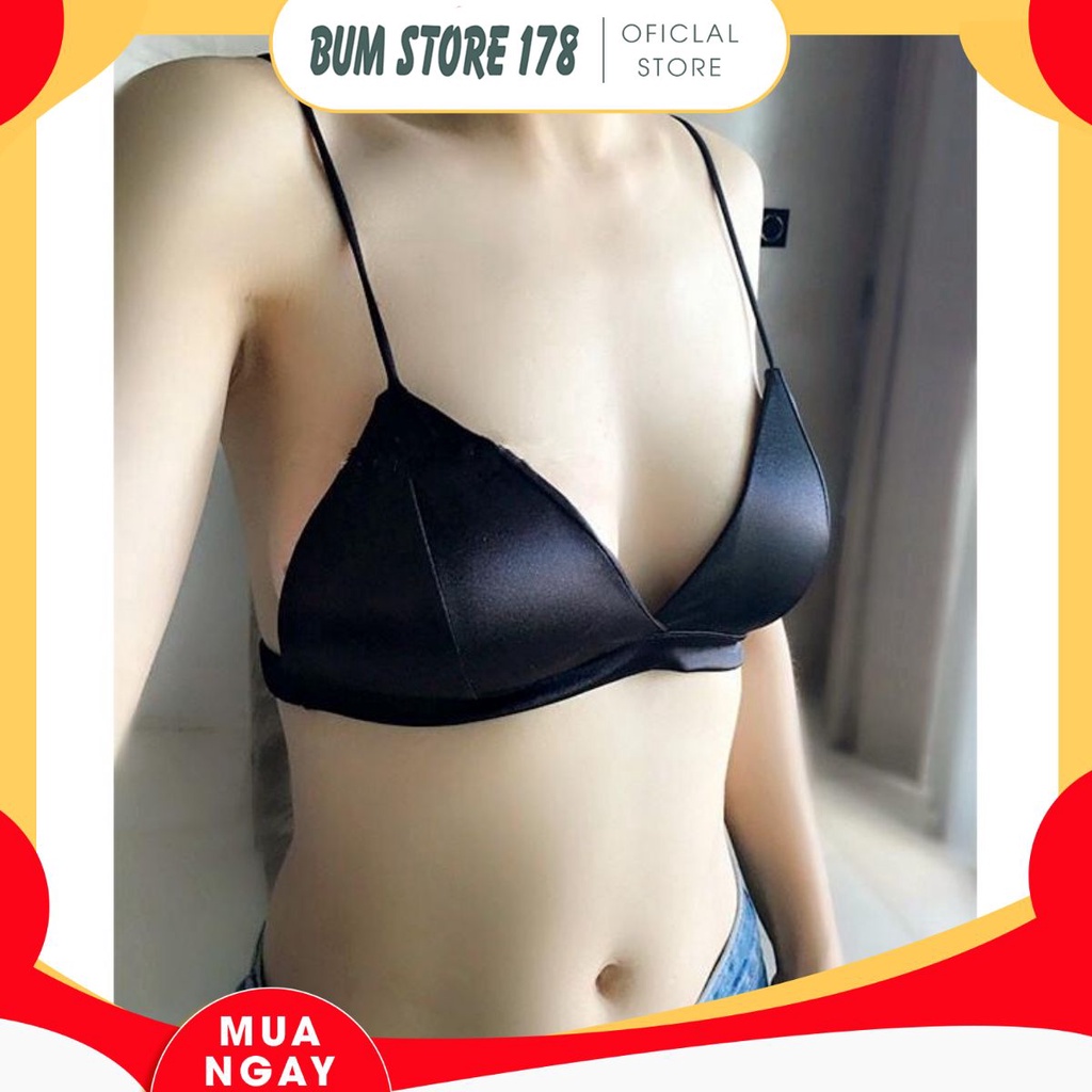 Áo Bra Croptop phi lụa bóng có mút - 263 -CH40