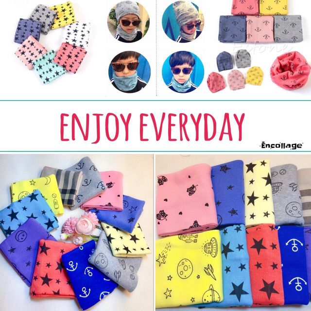 Khăn Ống Quàng Cổ Cotton 2 Lớp Giữ Ấm Cổ Cho Bé Loại 1