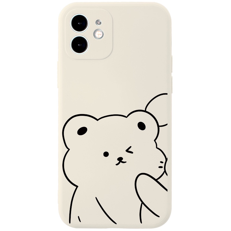 Ốp lưng JURSUE hoạt hình cặp đôi dễ thương đẹp cho iPhone 13 12 11 Pro Max SE 2020 X XR XS ip 8 7 6 6S Plus kute Y122