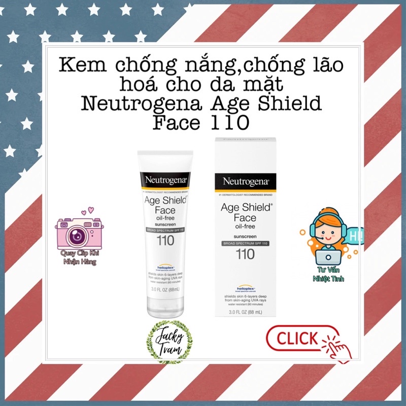 Kem Chống Nắng Neutrogena Age Shield Face Oil-Free Lotion Sunscreen Broad Spectrum SPF 110