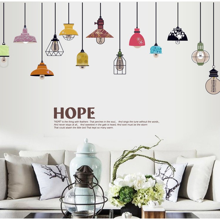 Decal dán tường Đèn nhiều màu hope | BigBuy360 - bigbuy360.vn