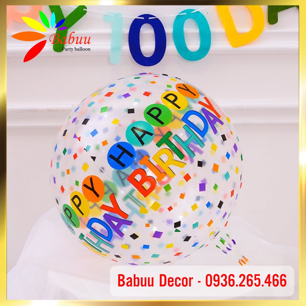 Bóng 4D in chữ Happy Birthday