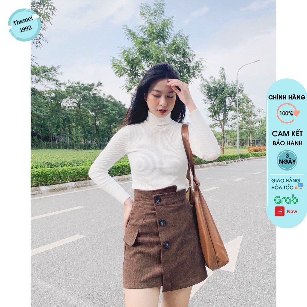 Áo len cổ lọ nữ THEMEI cao cấp - áo len ôm dáng cổ cao 5 phân phong cách Hàn Quốc | BigBuy360 - bigbuy360.vn