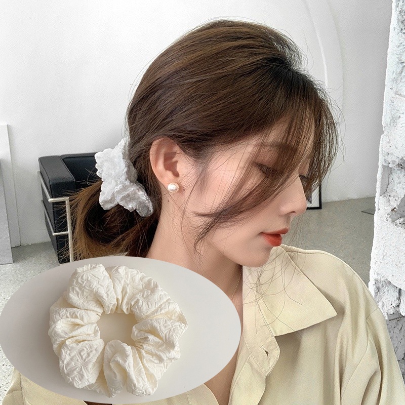 Dây Cột Tóc Xếp Ly Kết Cấu Xếp Ly Nhẹ Nhàng Mọi Loại Tóc Đuôi Ngựa Lớn Thắt Nơ Pháp Đẹp Mắt