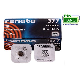 Pin cúc áo Renata Silver Oxide bạc SR626SW – 377