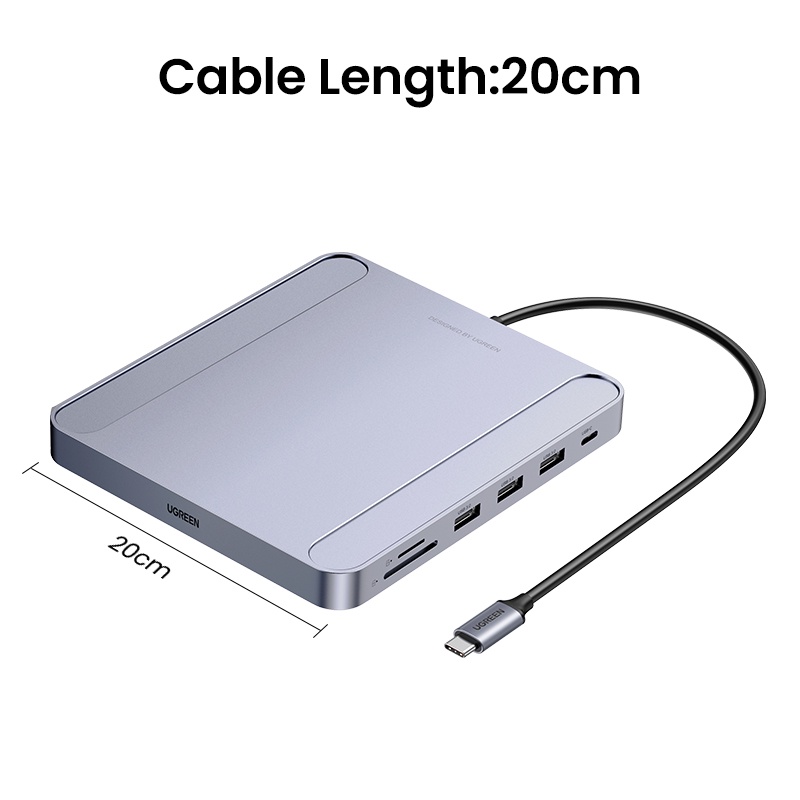 Ugreen HUB Đọc Thẻ Nhớ 5 Trong 1 Type C / TF / Micro SD / Micro SD / USB 3.0 Cho iMac / MacBook / iPad Pro Air