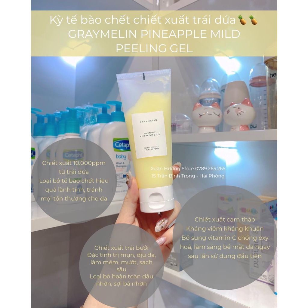 GEL TẨY TẾ BÀO CHẾT DỨA KHÔNG HẠT GRAYMELIN PINEAPPLE MILD PEELING GEL