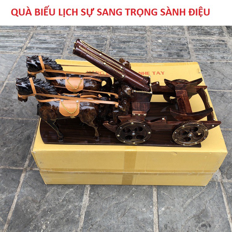 Xe 2 Ngựa Kéo Bình Diệu, Tặng Túi Đựng Diệu Đồ Trưng Bầy Phòng Khách - Làm Quà Biếu Tết Sang Trọng Lịch Sự