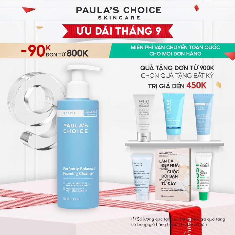 Sữa rửa mặt cân bằng da hoàn hảo Paula's Choice Resist Perfectly Balanced Foaming Cleanser 190ml mã: 7830