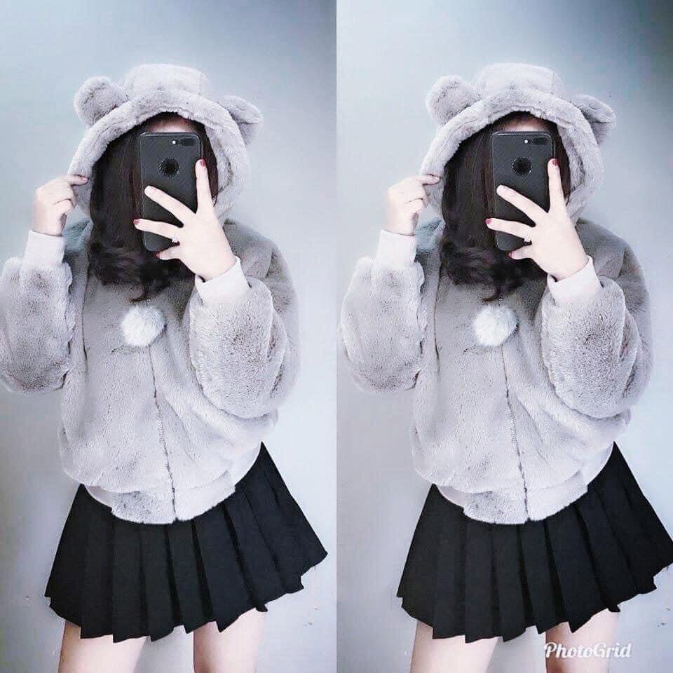 Áo Lông Tai Gấu ( 2 LỚP ) Siêu Dày Quả Bông Siêu Cute | BigBuy360 - bigbuy360.vn