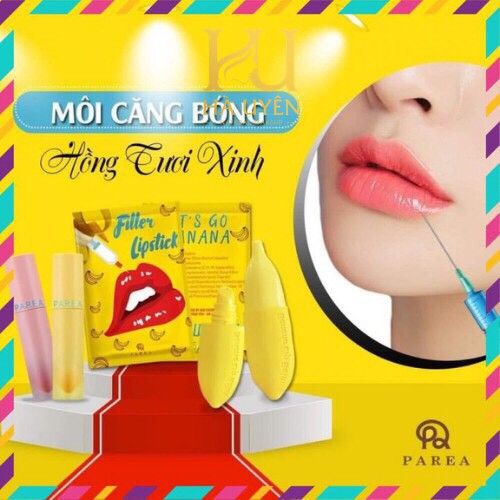 ☀[CÓ SẴN] Son Filler Collagen Chuối Khử Thâm Parea cùng son màu Chu Lipstick🍎 4.8