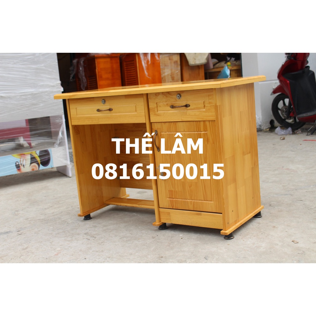Bàn làm việc gỗ tự nhiên cho văn phòng - bàn làm việc gỗ đơn giản cho văn phòng hcm bình dương