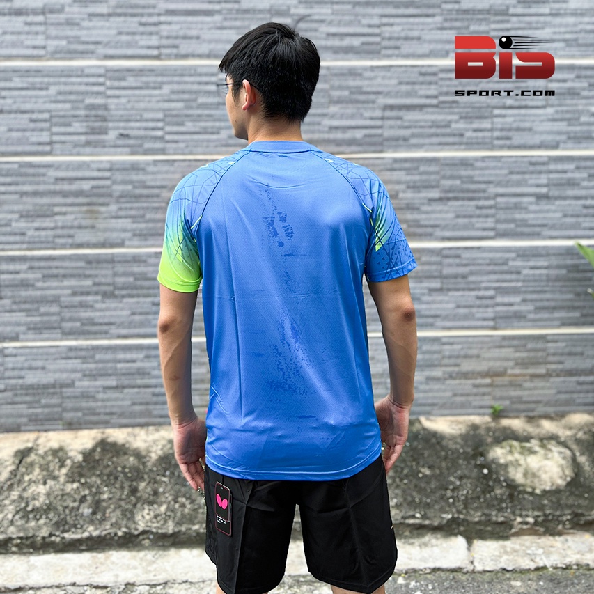 Áo Bóng Bàn Thun Butterly Đen Đỏ - Cao Cấp Chính Hãng - Loại Không Cổ - Chất Vải Thoáng Mát - Siêu Thấm Hút Mồ Hôi