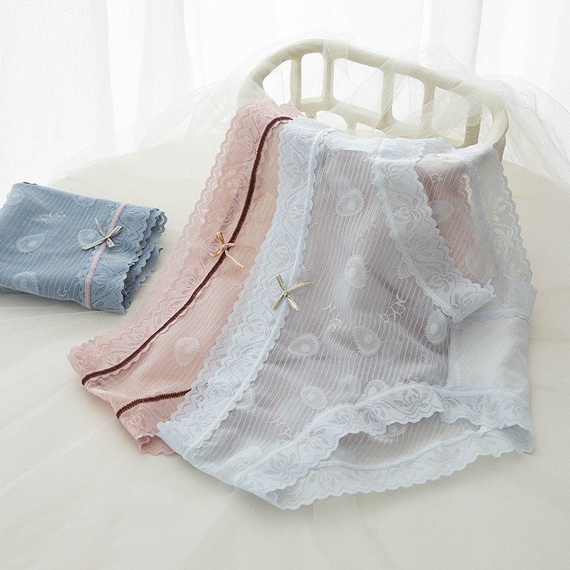 Quần Lót Nữ ❤️FREESHIP❤️ Quần Lót Ren xuyên thấu mềm mại thoáng mát đính nơ nhỏ mã H1016 | BigBuy360 - bigbuy360.vn