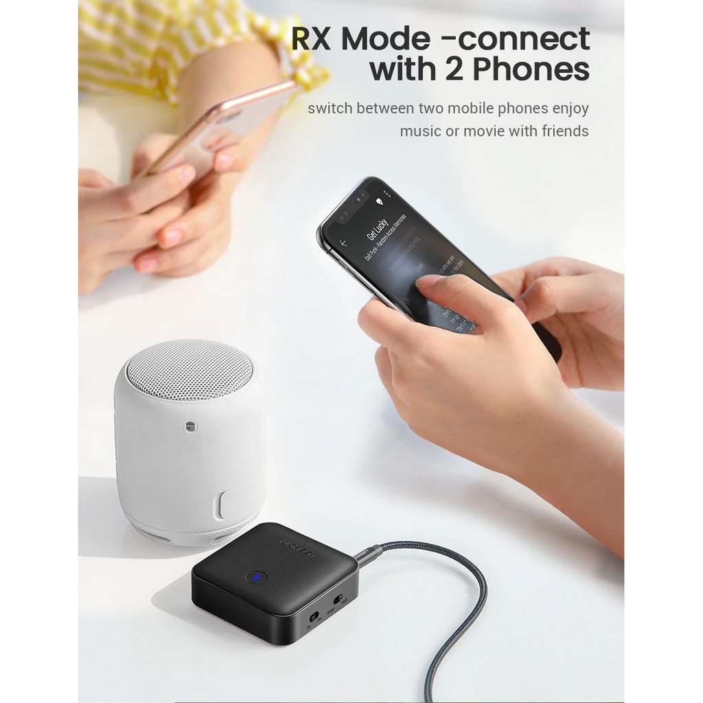 Bộ thu phát Bluetooth 5.0 aptX-HD Cao Cấp UGREEN CM144| Hỗ trợ SPDIF AUX 3.5mm và Optical