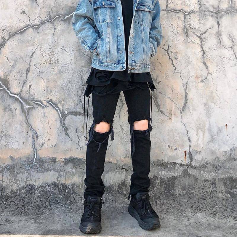 Quần Jeans Dài Rách Gối Cá Tính Thời Trang Cho Nam | BigBuy360 - bigbuy360.vn