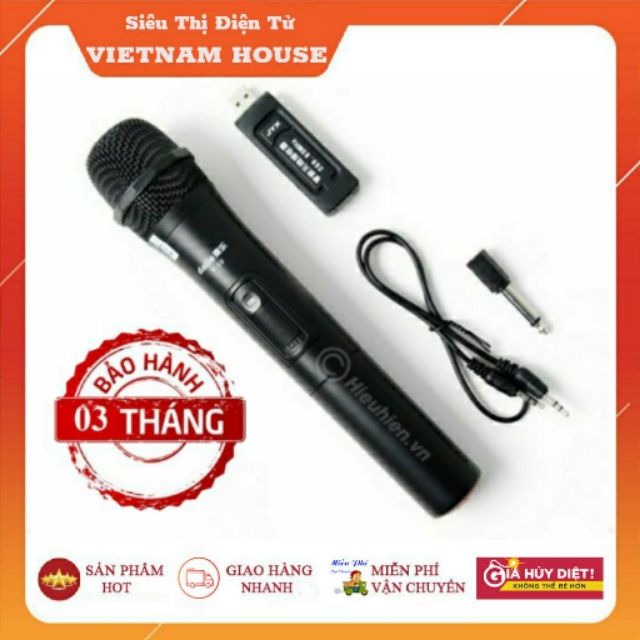 💥Micro Karaoke Không Dây V10 Dành Cho Loa Kéo, Amly, Loa Xách Tay Bluetooth.