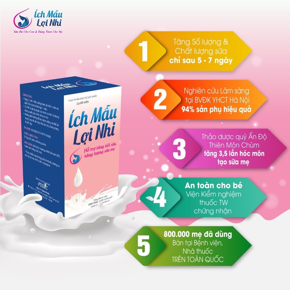 ÍCH MẪU LỢI NHI - Hỗ trợ tăng số lượng và chất lượng sữa cho mẹ.